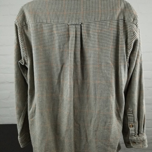 Orvis Tan Plaid Cotton Button Down Sz Large - Picture 7 of 8